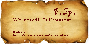 Váncsodi Szilveszter névjegykártya