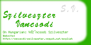 szilveszter vancsodi business card